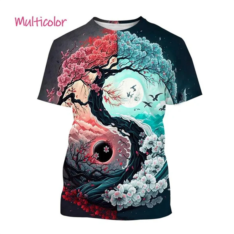 3D Printing Diagram - Chinese Tai Chi Pattern T-Shirt Men