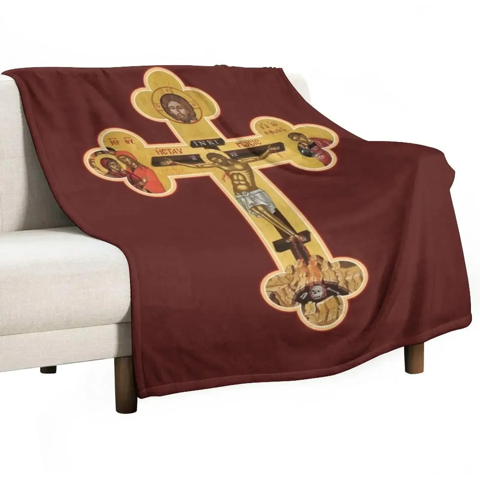 3D Printing Icon - Orthodox Cross Icon Throw Blanket Thins