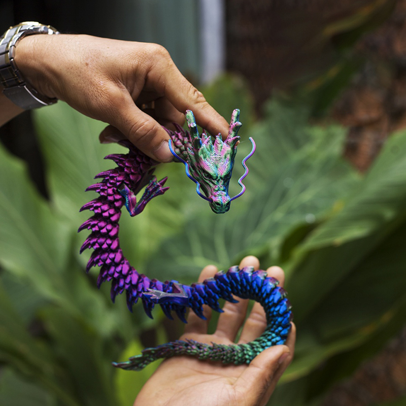 3D Printing Household Items - 3D Printing Dragon Model Crafts Color