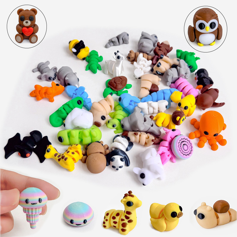 3D Printing Household Items - 10-50Pcs 3D Printed Colorful Mini Animals