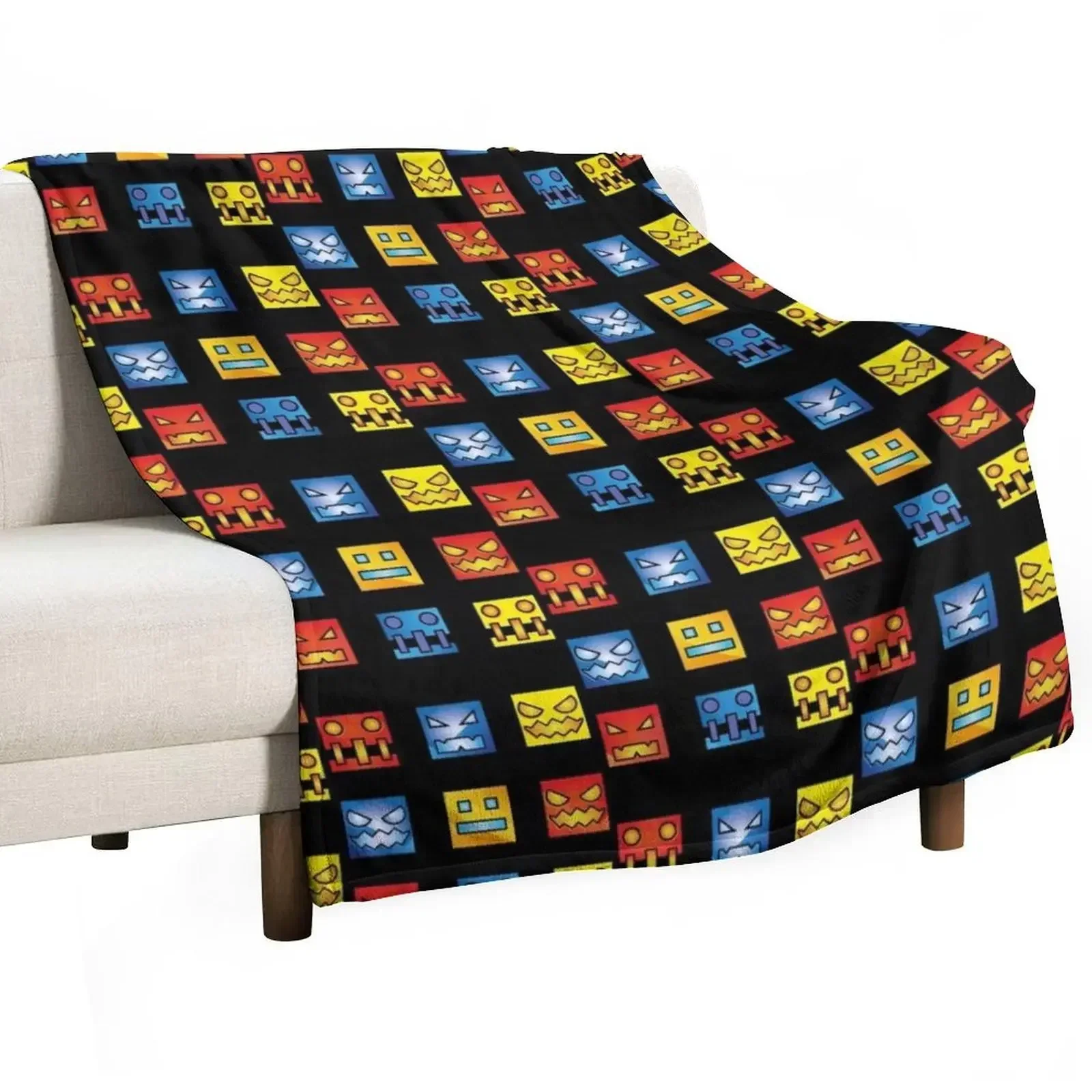 3D Printing Icon - geometry dash icon face Throw Blanket