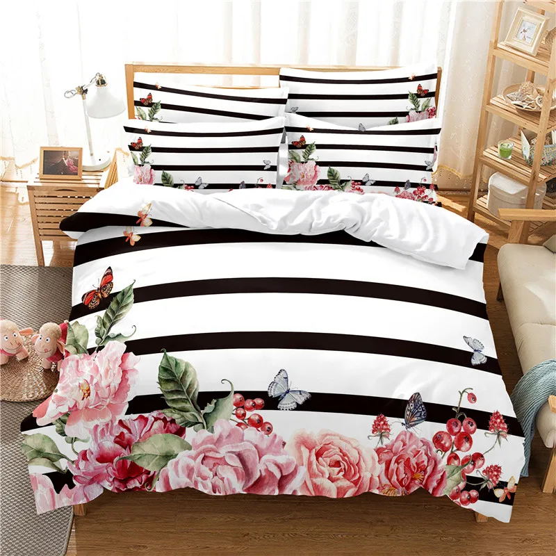 Flowers Bedding Set Duvet Cove - 3D Printing House 评论和价格