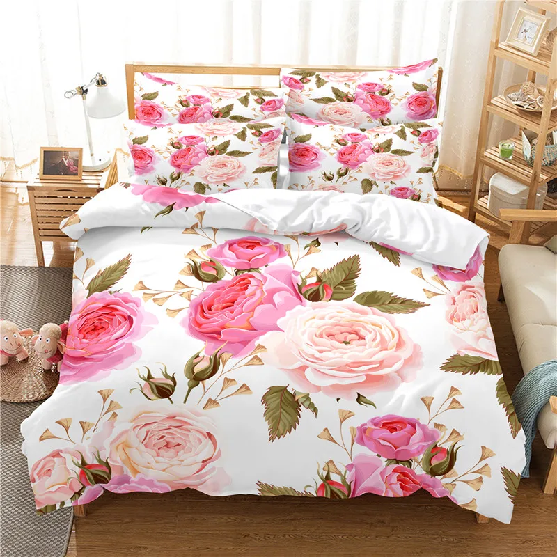 Flowers Bedding Set Duvet Cove - 3D Printing House 评论和价格