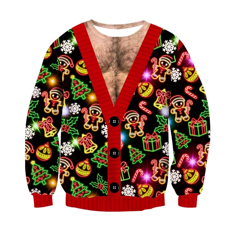Ugly Christmas Sweaters Men No - 3D Printing Xmas 评论和价格