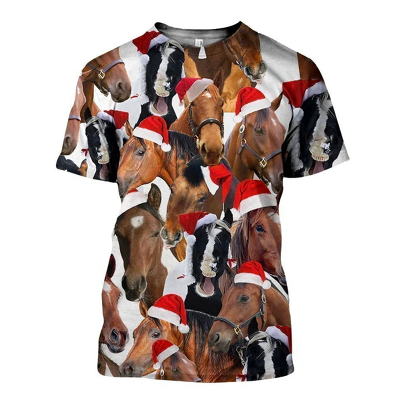 New 3D Xmas Animals Funny T Sh - 3D Printing Xmas 评论和价格