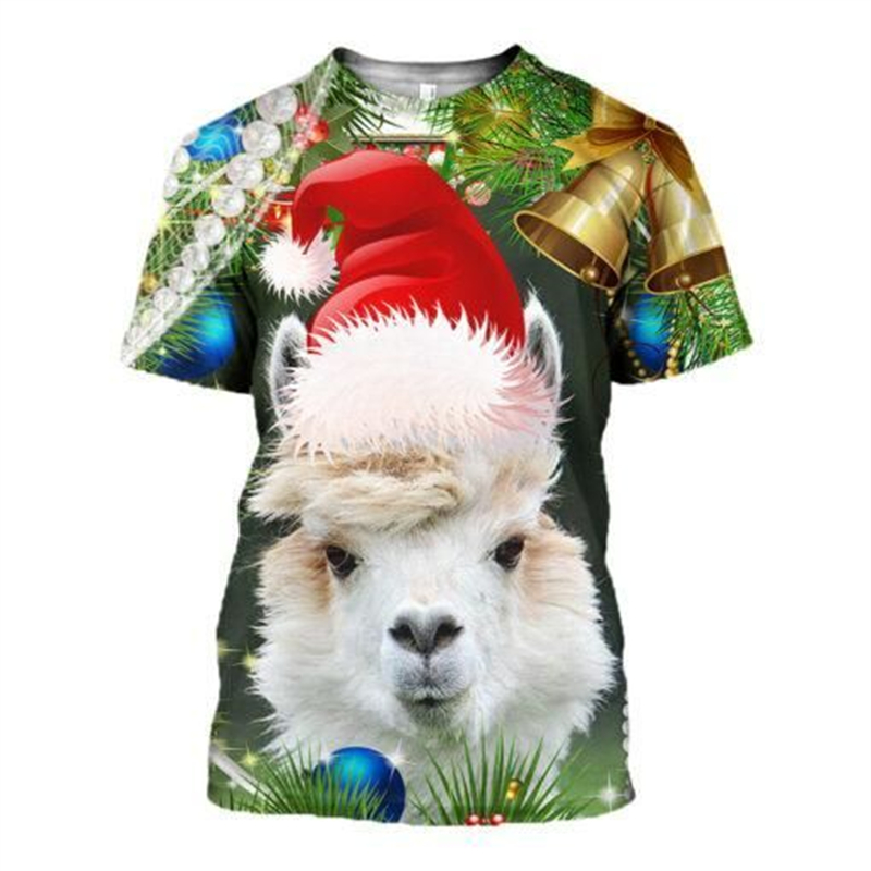 New 3D Xmas Animals Funny T Sh - 3D Printing Xmas 评论和价格
