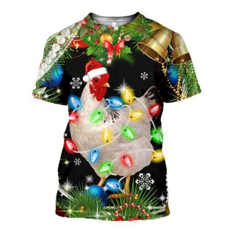 New 3D Xmas Animals Funny T Sh - 3D Printing Xmas 评论和价格