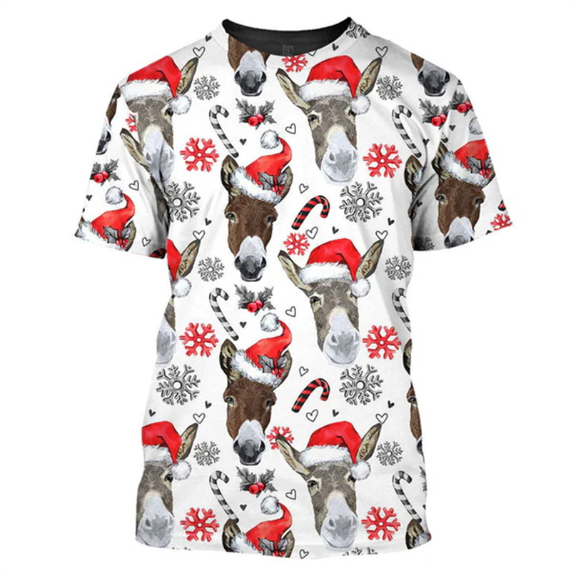 New 3D Xmas Animals Funny T Sh - 3D Printing Xmas 评论和价格