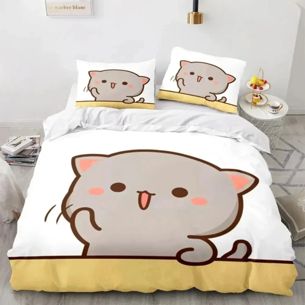 3D Cartoon Lovely Peach Cat Pr - 3D Printing Quilting 评论和价格