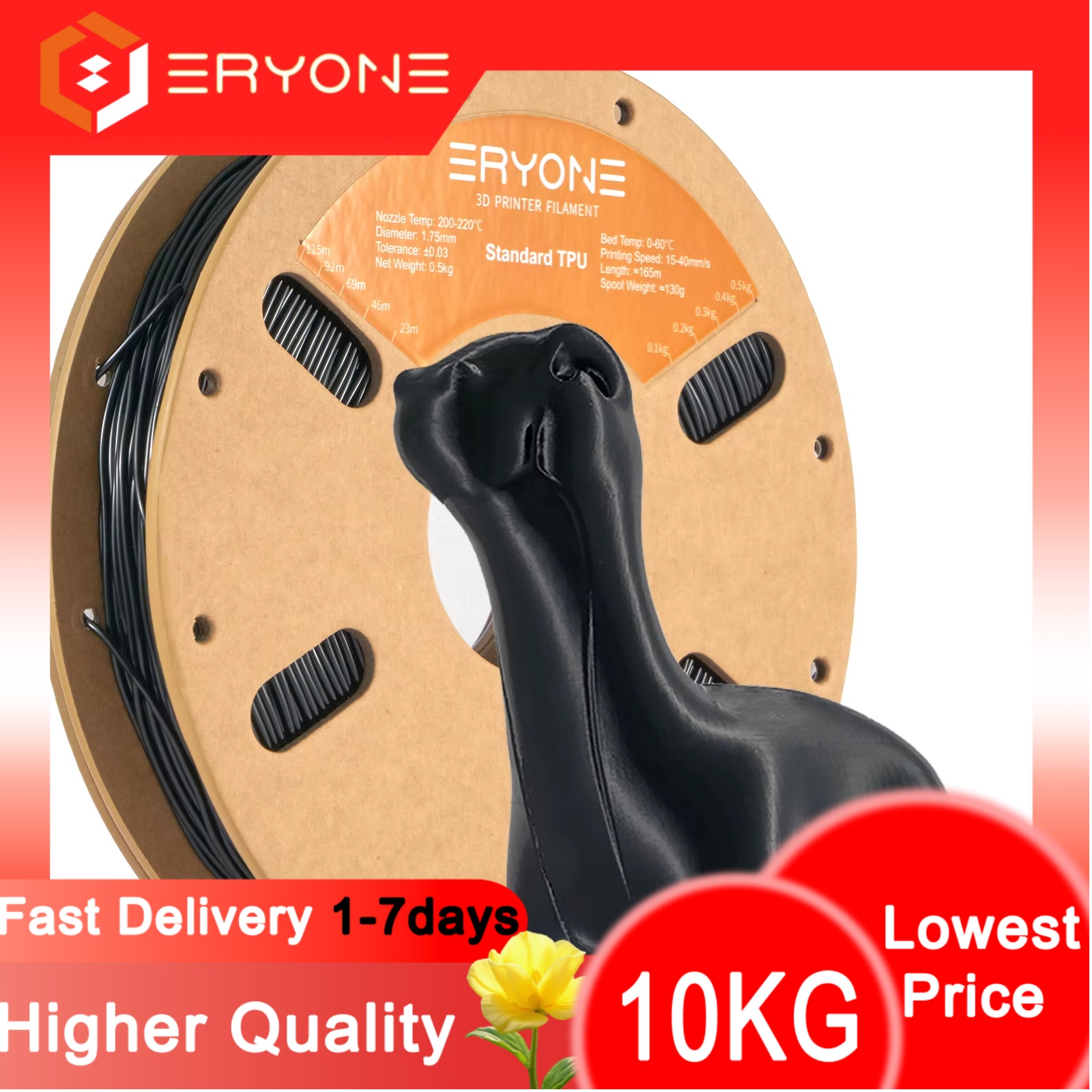 Eryone Flexible TPU Filament 1 - 3D Printing Nylon 评论和价格