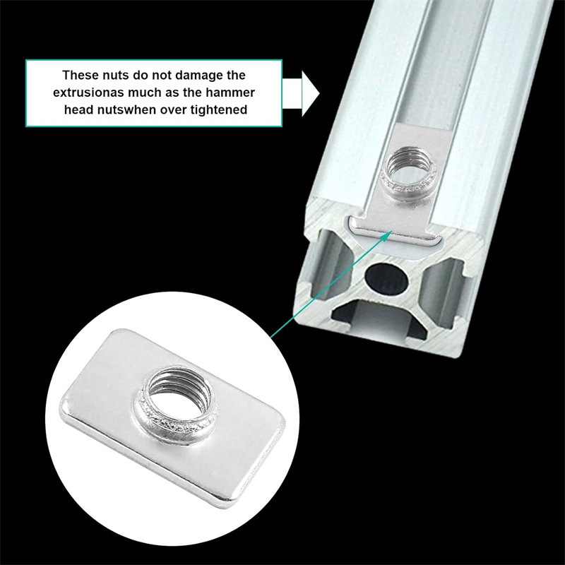 100pcs Flat Sliding T-Slot Nut - 3D Printer Enclosure Frame 评论和价格