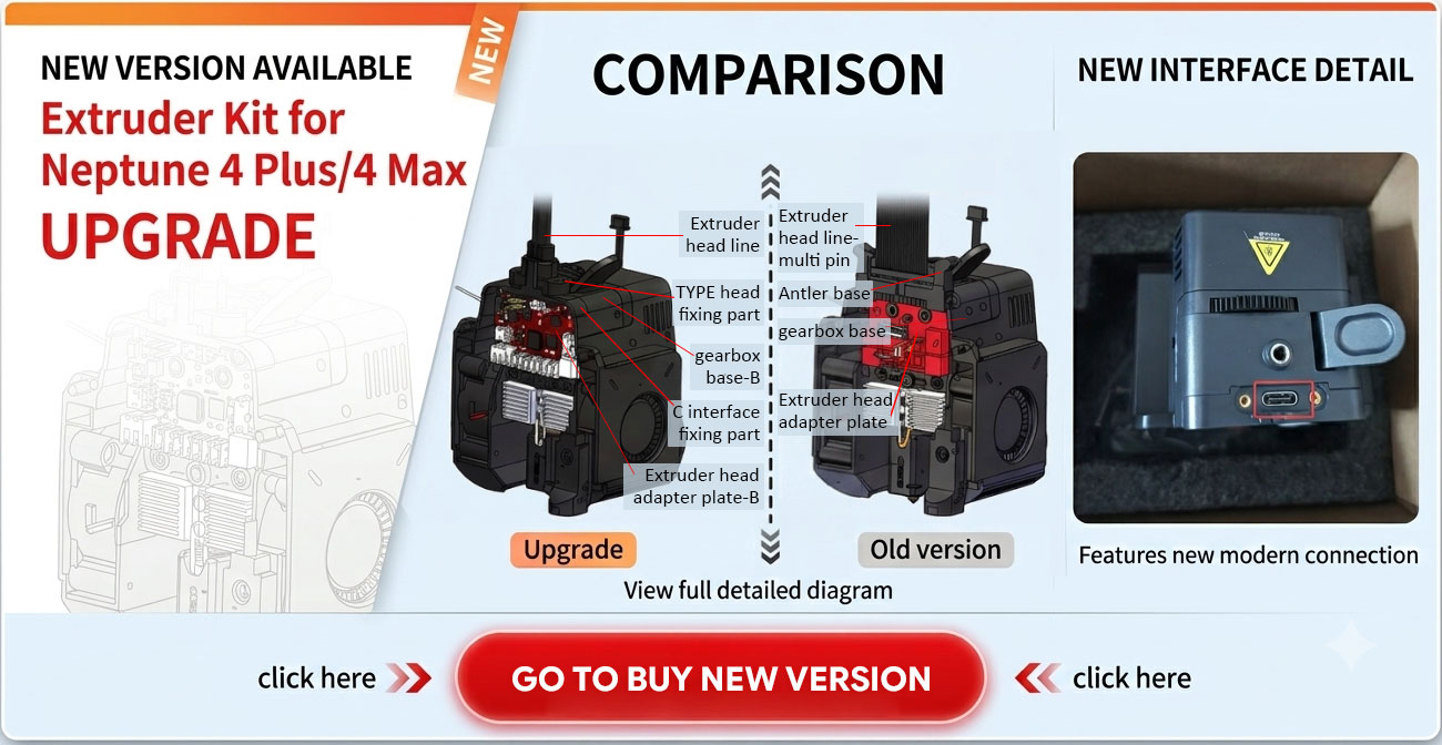Neptune 4 Plus/4 Max Extruder  - 3D Printer Extruder 评论和价格