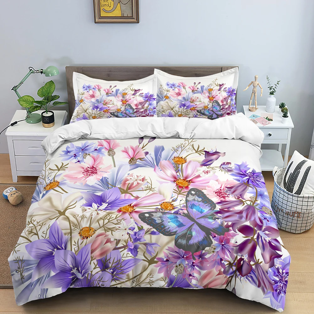 Butterfly Bedding Set 3D Flowe - 3D Printing Quilting 评论和价格