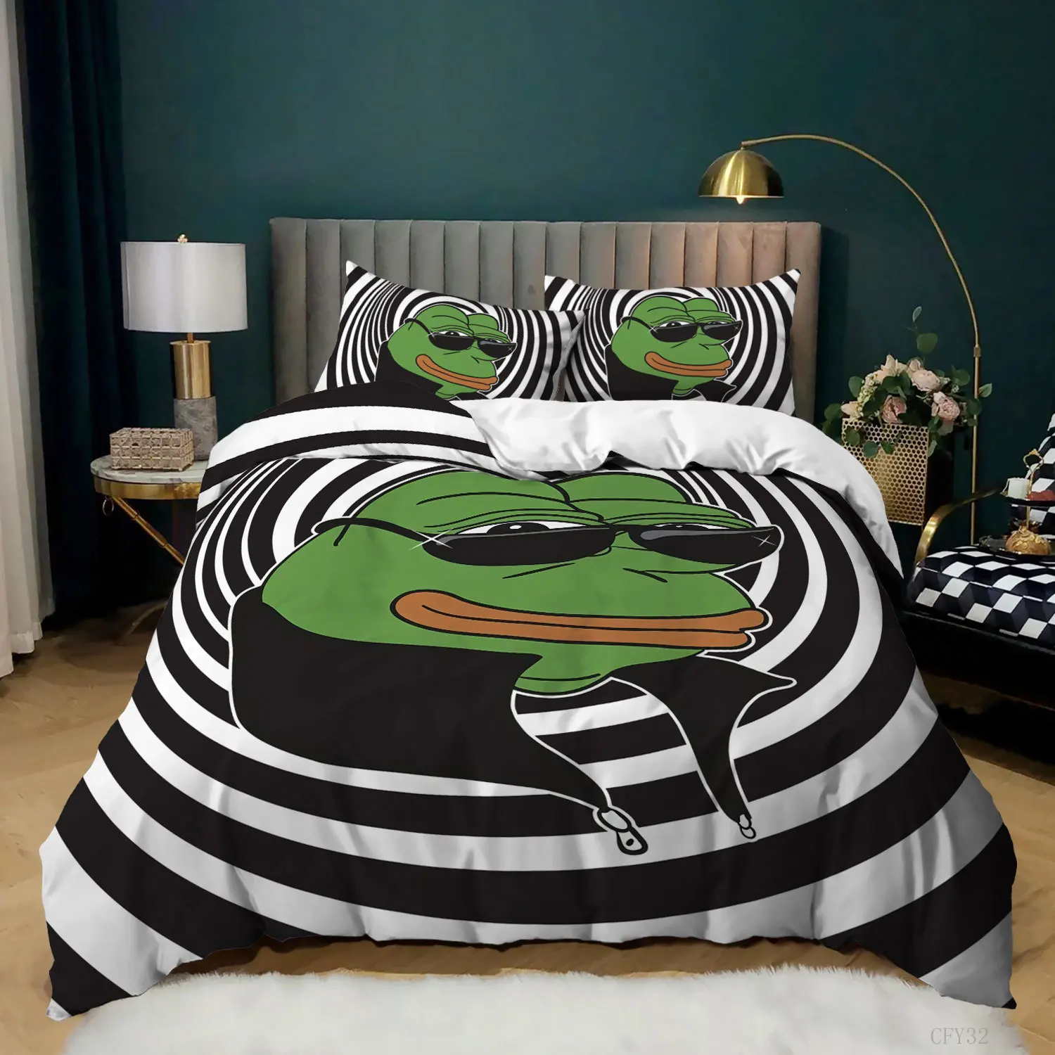 Frog Duvet Cover Set King Size - 3D Printing Quilting 评论和价格